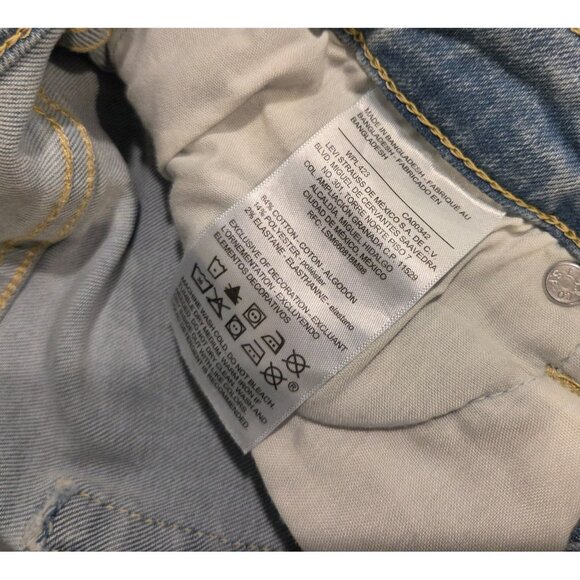 Levi's Denizen Mid Rise Boyfriend Jeans Distressed Raw Hem Denim Size 6 Pants - Picture 11 of 16